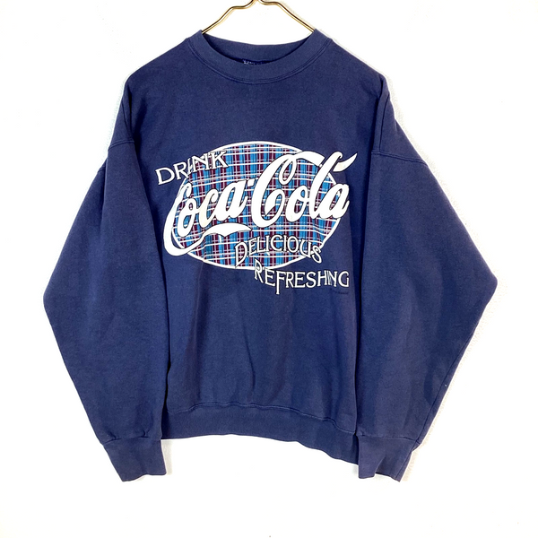 Vintage Coca Cola Sweatshirt Crewneck Size XL Blue 90s Beverage