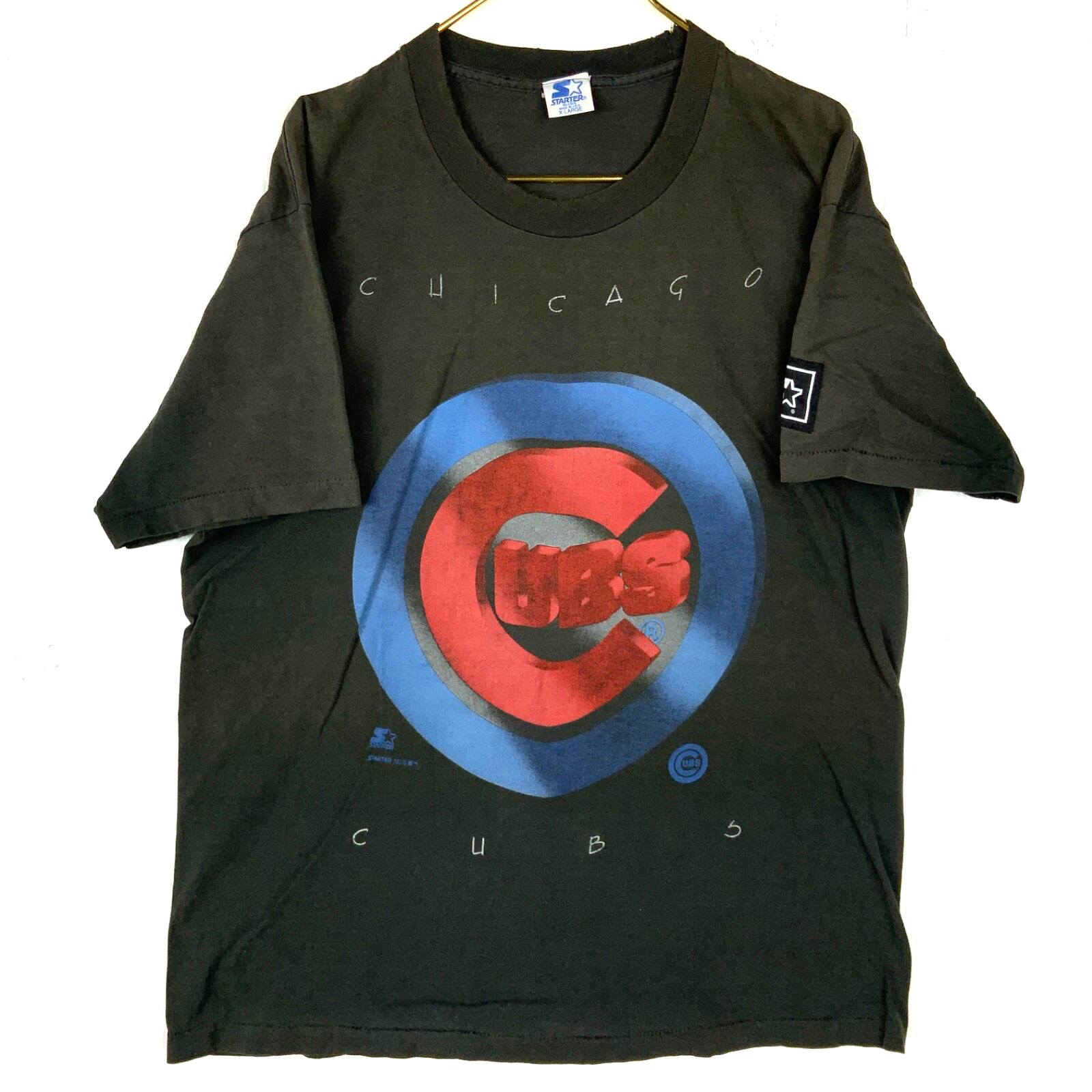 Vintage Chicago Cubs Starter T-shirt XL Black Made Usa Single Stitch Mlb 1990s