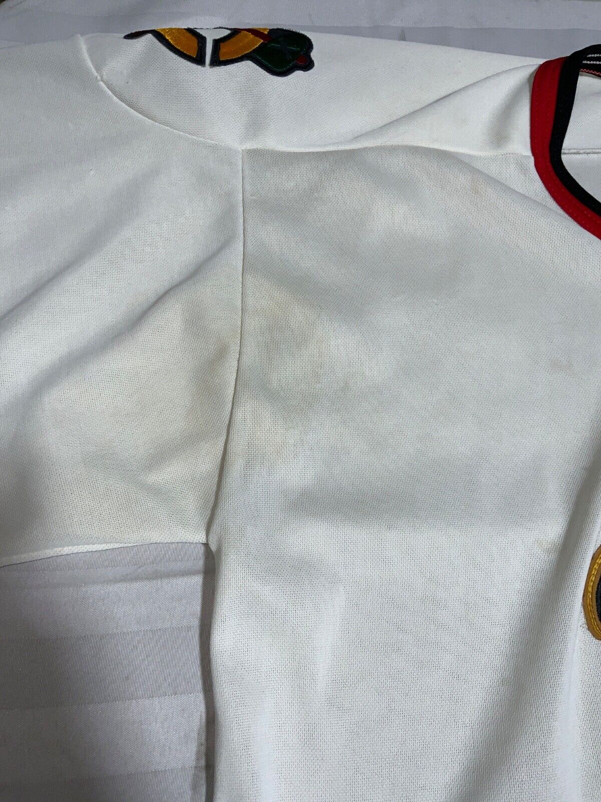 Vintage Chicago Blackhawks Ccm Jersey Large White Made In Canada Nhl Hockey