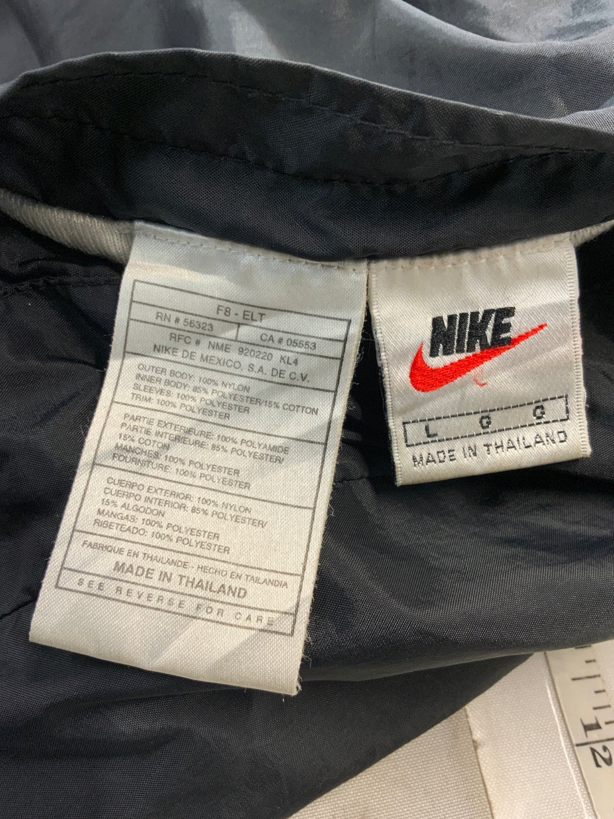 Vintage Nike Windbreaker Jacket Large Black Full Zip Reversible