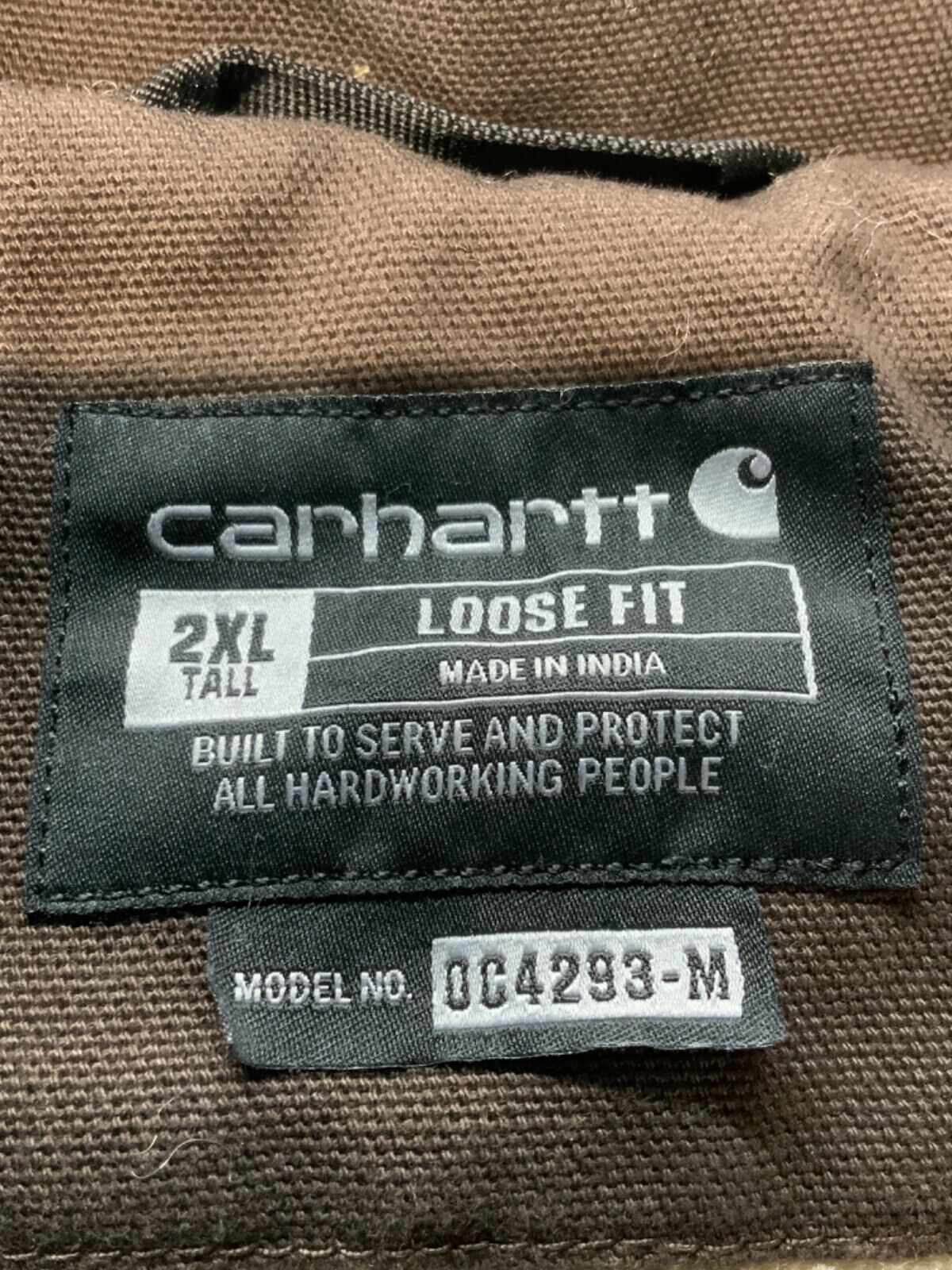 Carhartt Jacket 2XL Brown Sherpa Lined Full Zip Loose Fit