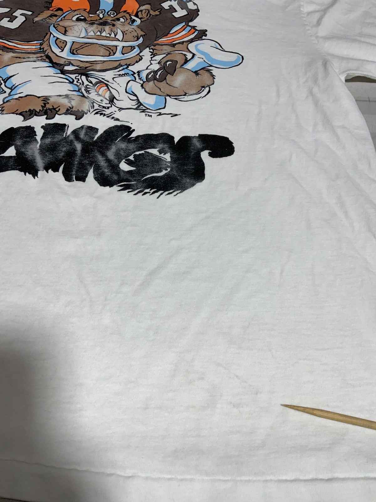 Vintage Chicago Bears T-Shirt Medium White Single Stitch 1990 Nfl Football Dawgs