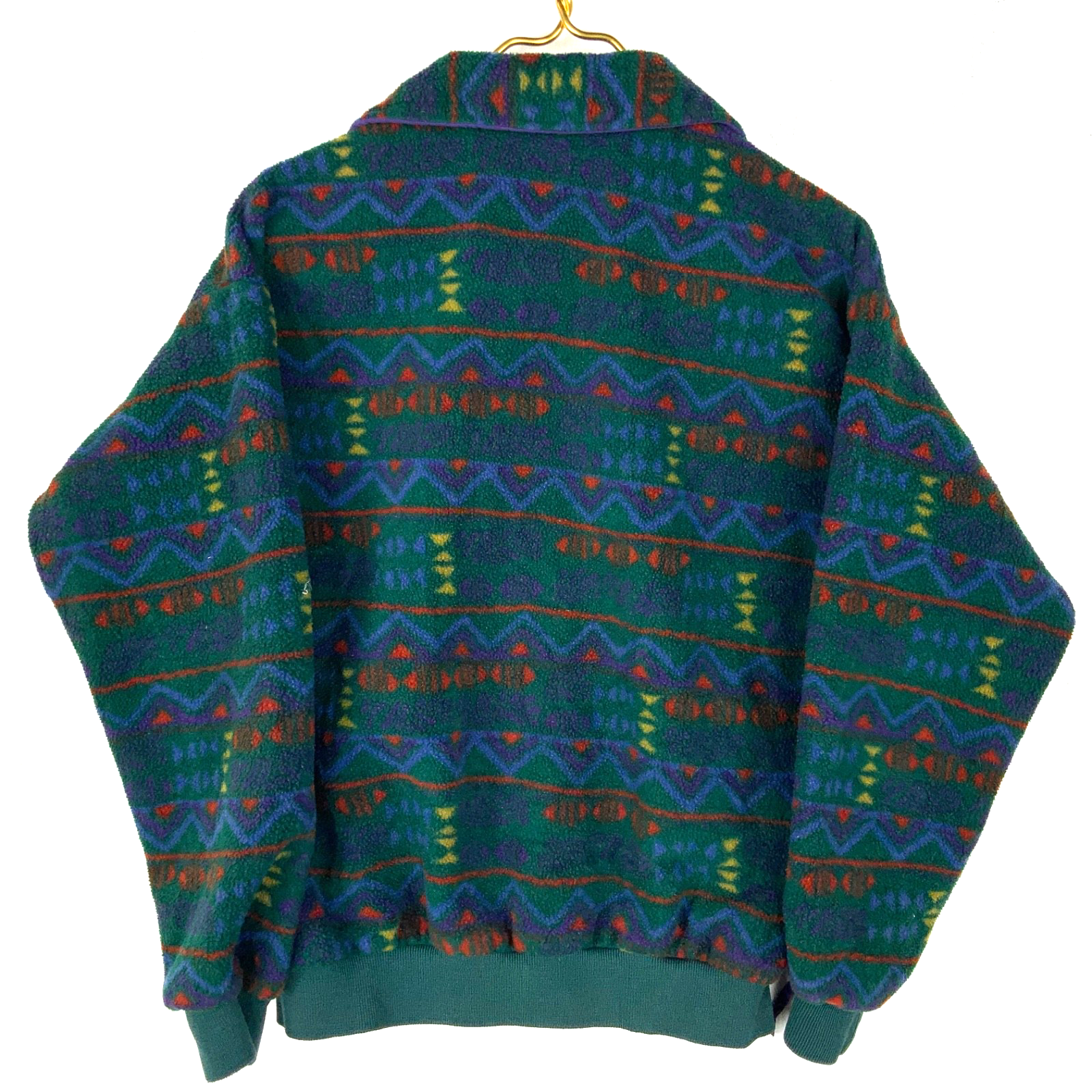Vintage Columbia Fleece Sweater Jacket Large Made Usa Full Zip Fair Isle 90s