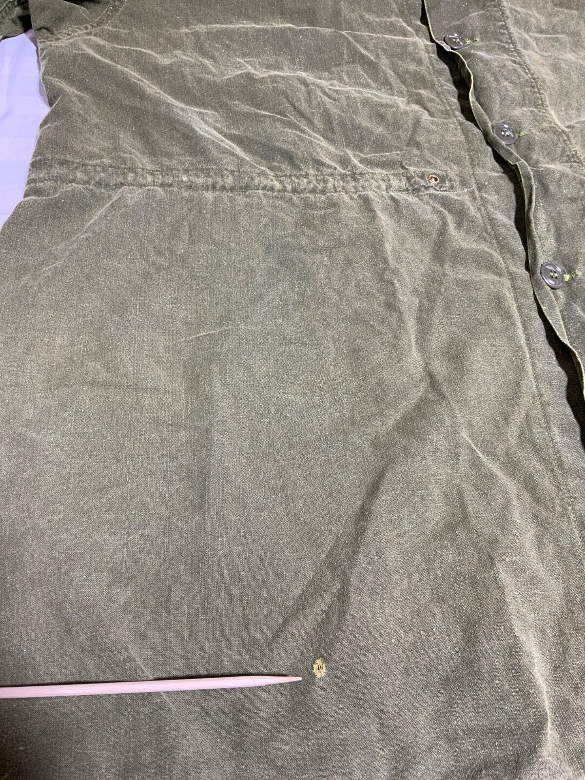 Vintage Us Military Gas Protective Jacket Size 3XL Green Vietnam Era 60s