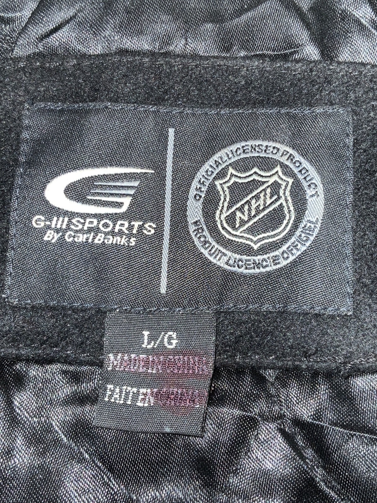 Pittsburgh Penguins G-III Wool Leather Jacket Large Full Zip Bomber Nhl