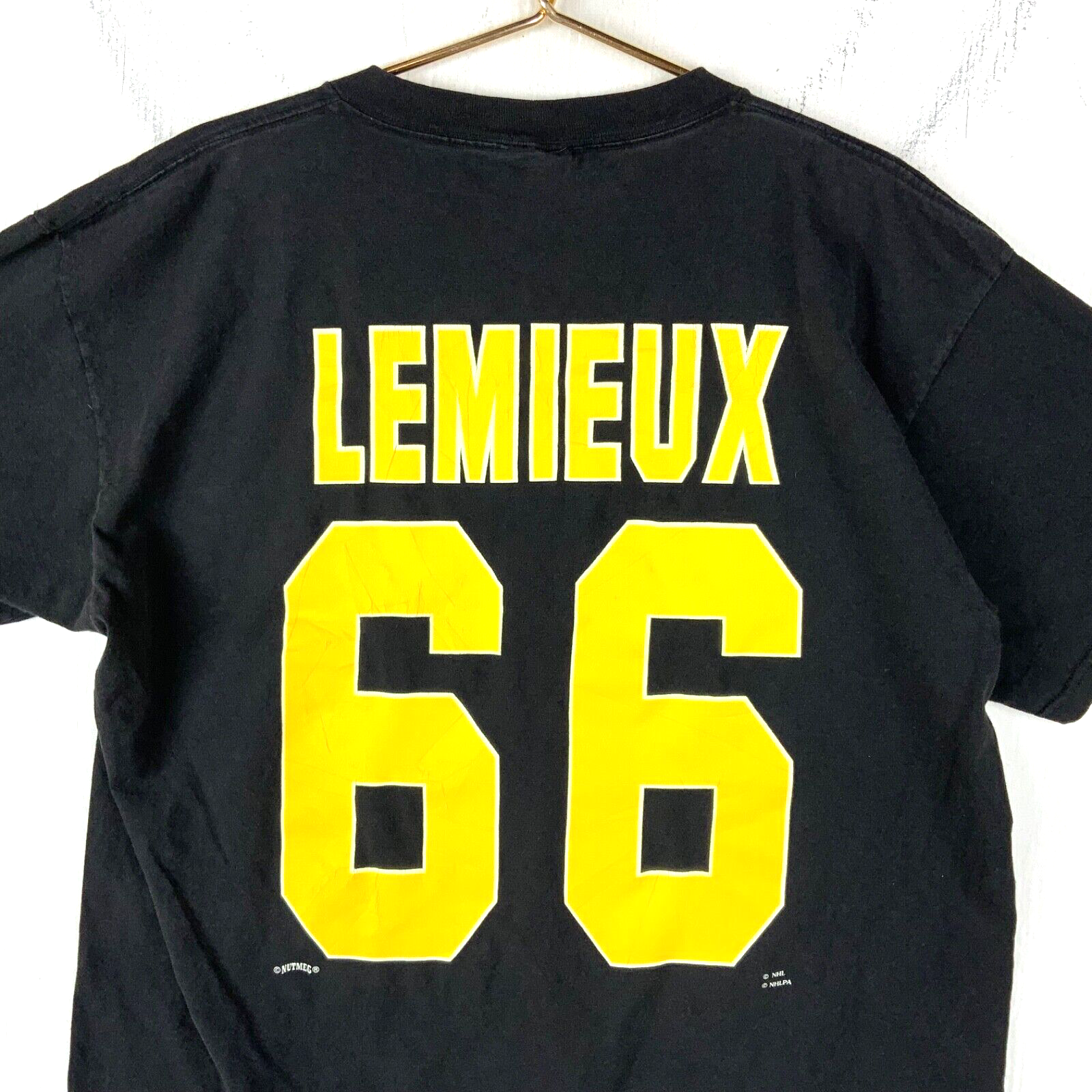 Vintage Pittsburgh Penguins Nutmeg T-shirt XL Made In Usa Nhl Mario Lemieux 90s