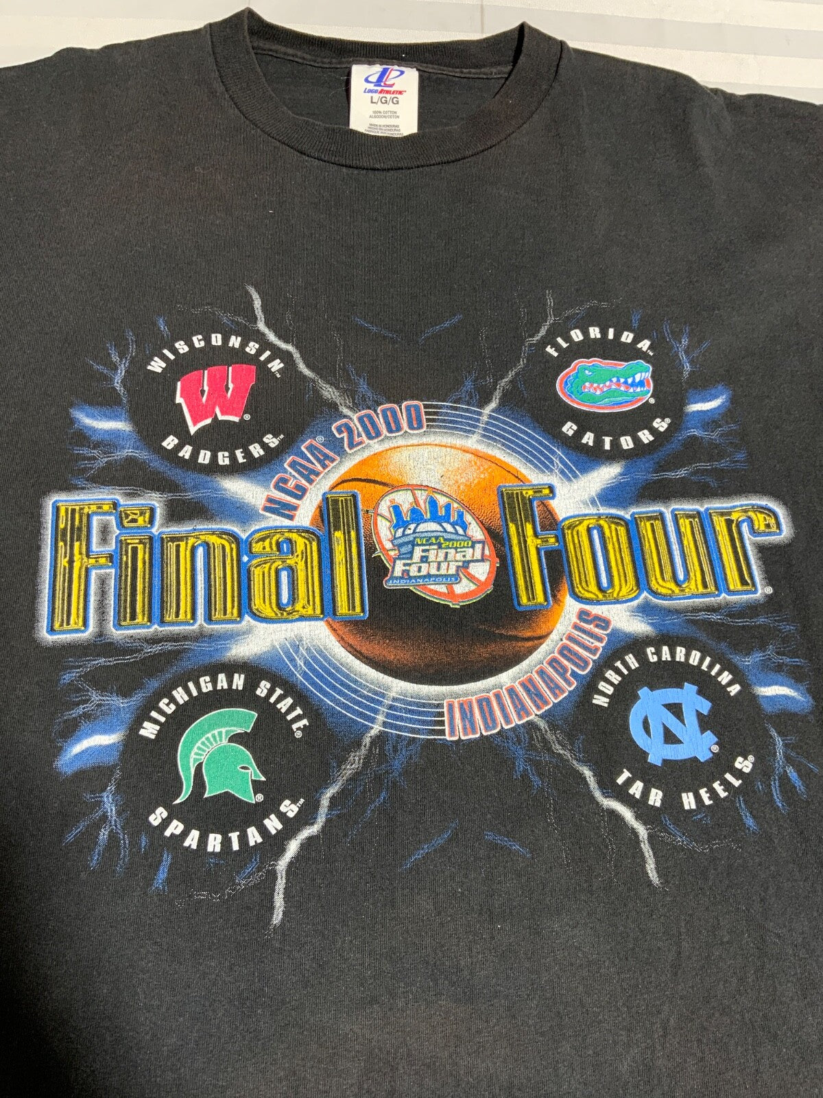 Vintage Ncaa Final Four Logo Athletic T-shirt Large 2000 Thunder Basketball Y2K