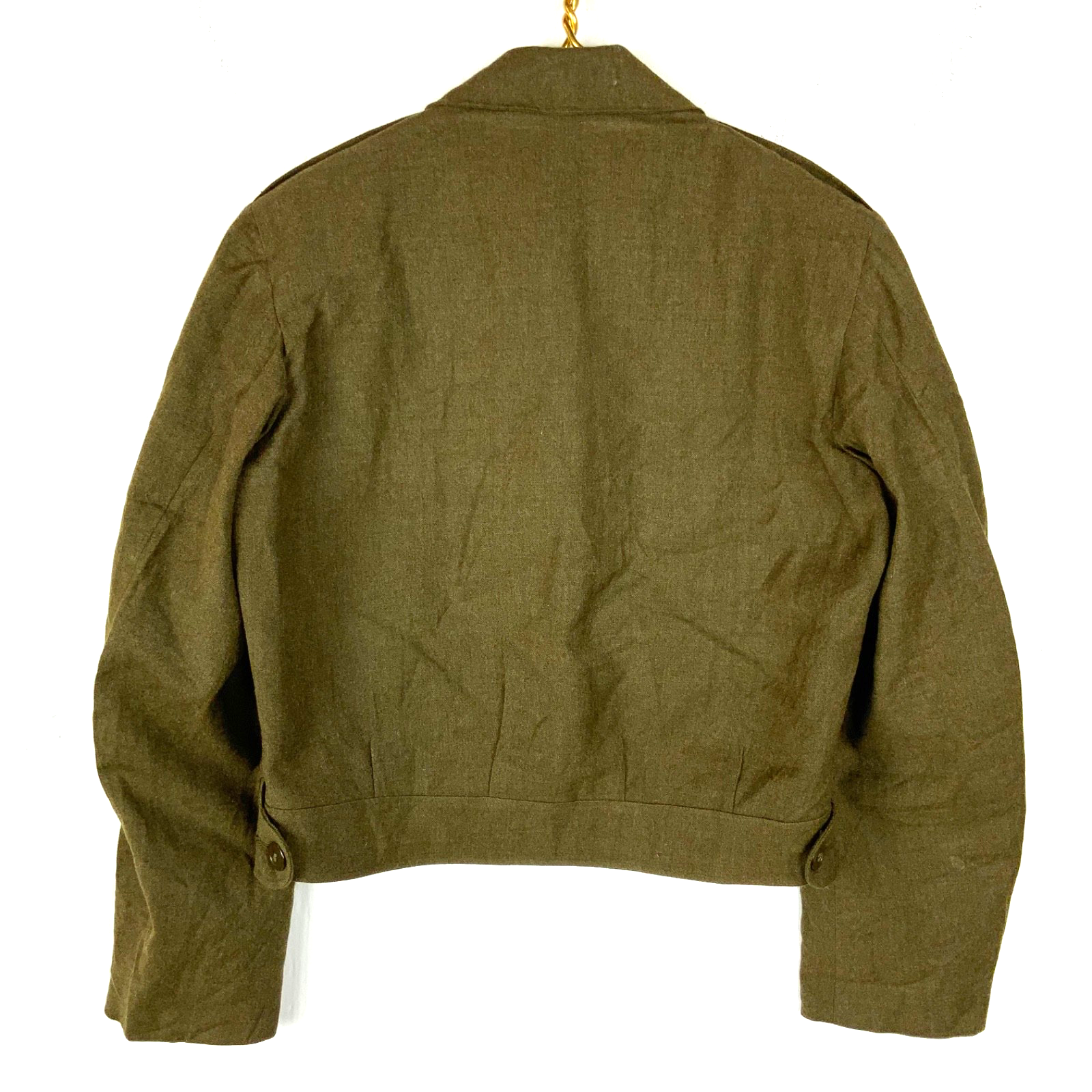 Vintage Us Army Wool Jacket Size Small Green Button Up 1952