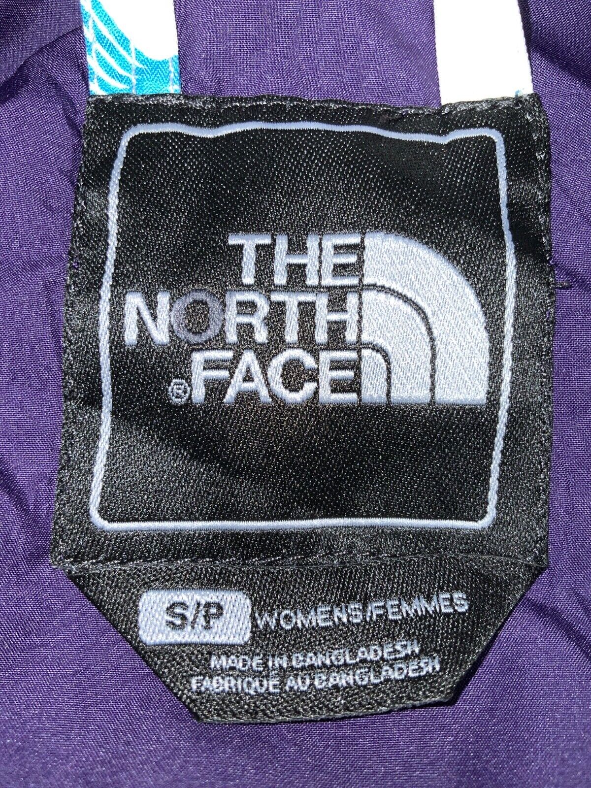 The North Face Womens Light Puffer Jacket Small White Full Zip Floral Hooded