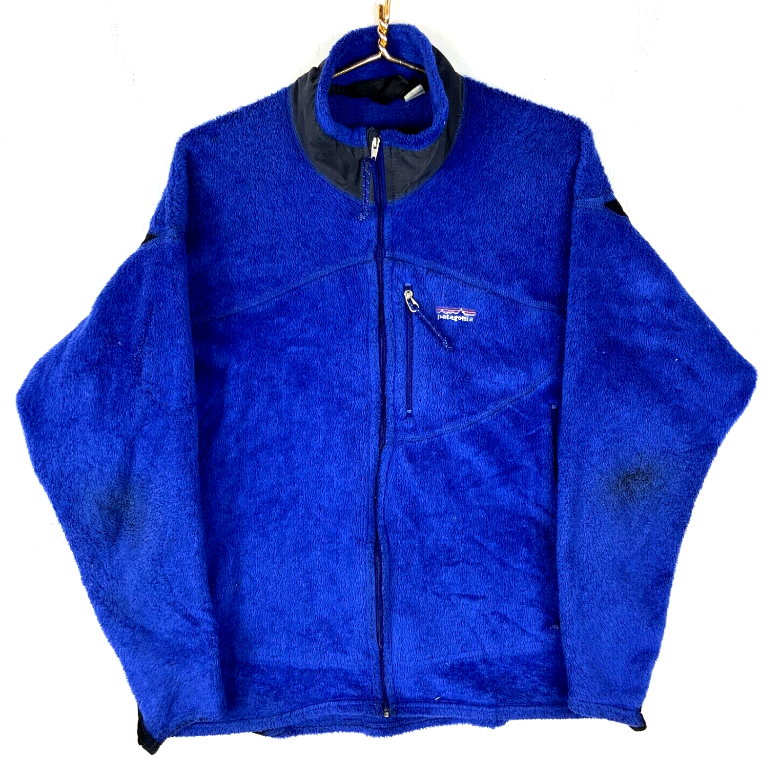 Vintage Patagonia R2 Fleece Sweater Jacket XL Blue Full Zip Made Usa