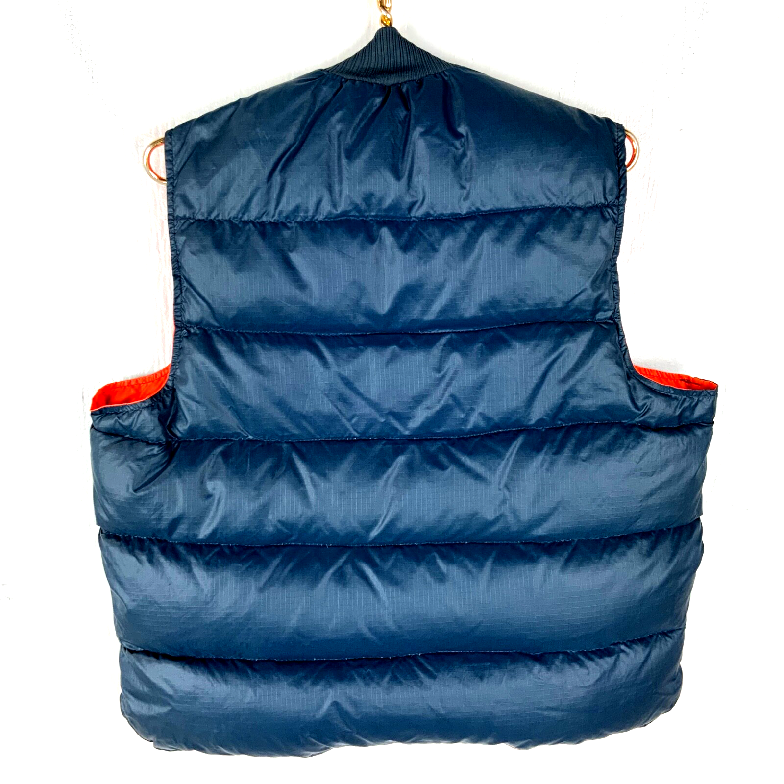 Vintage 1980s Down Puffer Vest Size Medium Blue Full Zip Reversible