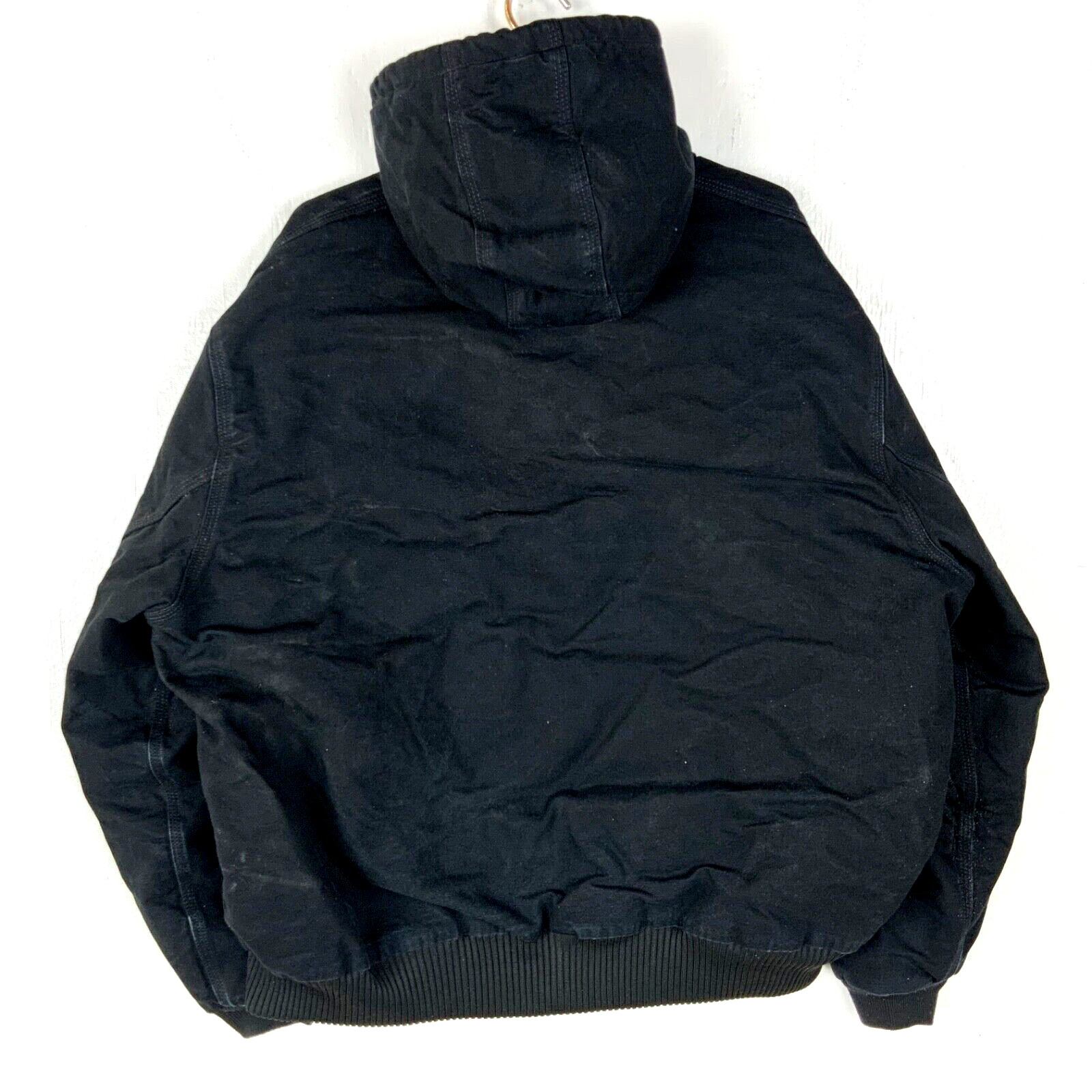 Carhartt Quilt Lined Jacket 2XL Black Full Zip Hooded Workwear