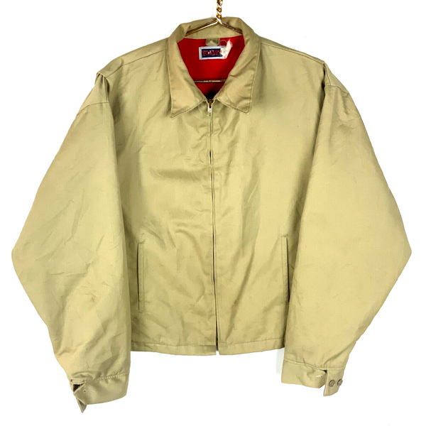 Vintage Big Mac Harrington Jacket XL Brown Full Zip Fleece Lined