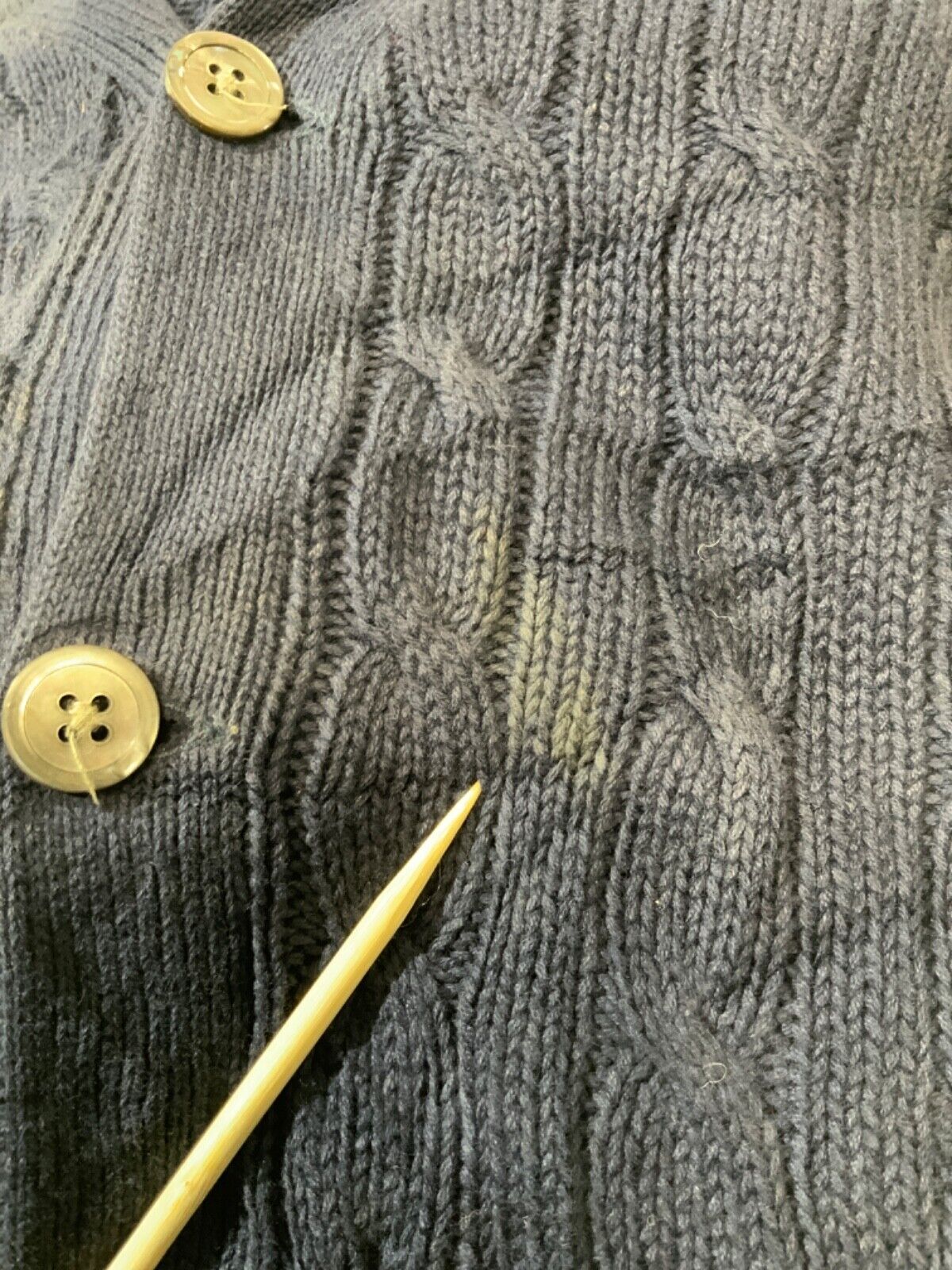 Vintage Polo Ralph Lauren Golf Cable Knit Cardigan Sweater XL Blue 90s