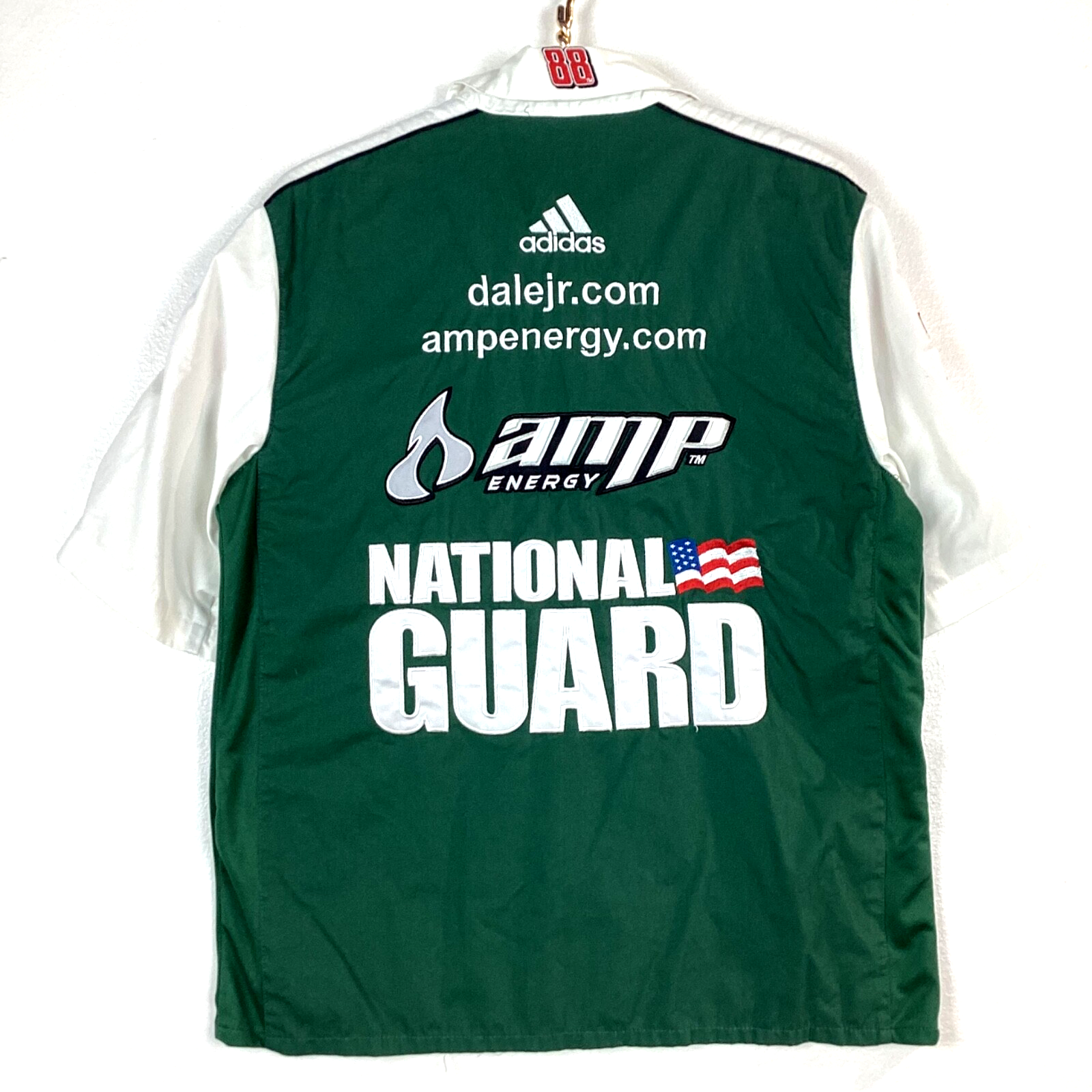 Dale Earnhardt Jr Nascar Racing Shirt Size Small Green Amp Energy Button Up