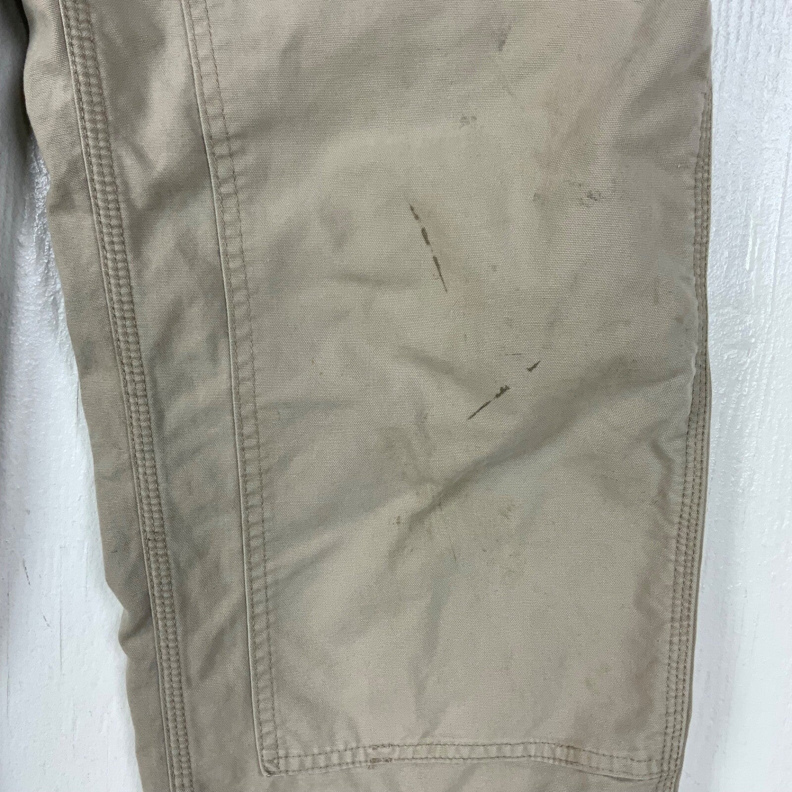 Carhartt Double Knee Dungaree Workwear Pants 32x36 Beige