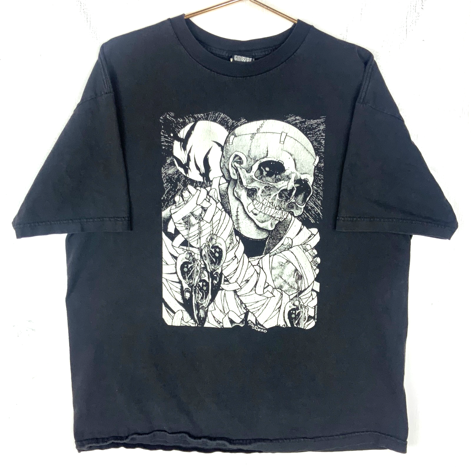 Vintage Pushhead Birdcatcher T-Shirt XL Black Double Sided Art