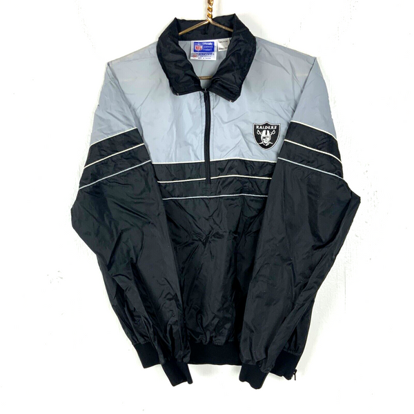 Vintage Oakland Raiders Starter Jacket Medium Windbreaker Black Nfl 1980s