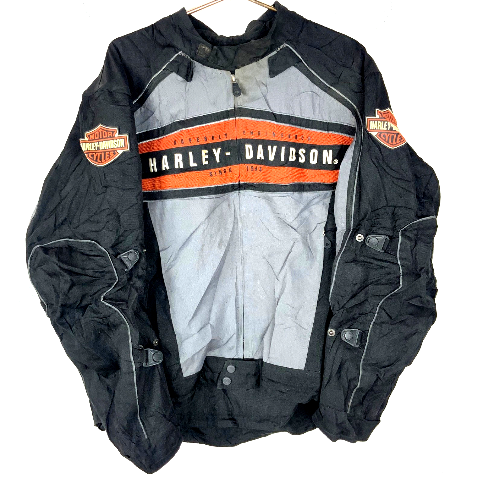 Harley Davidson Motorcycle Riding Jacket XL Black Full Zip Insulated
