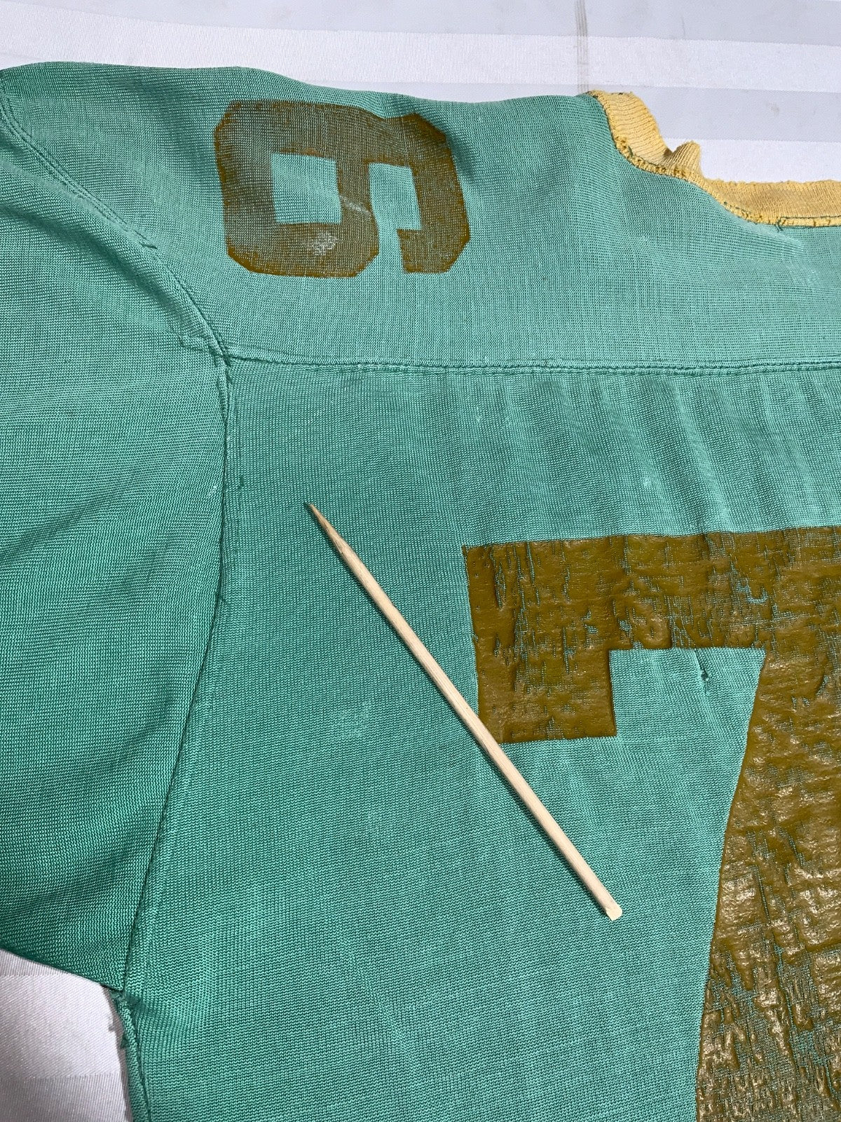 Vintage Champion Durene Jersey Large Green 3/4 Sleeve Football 1960s