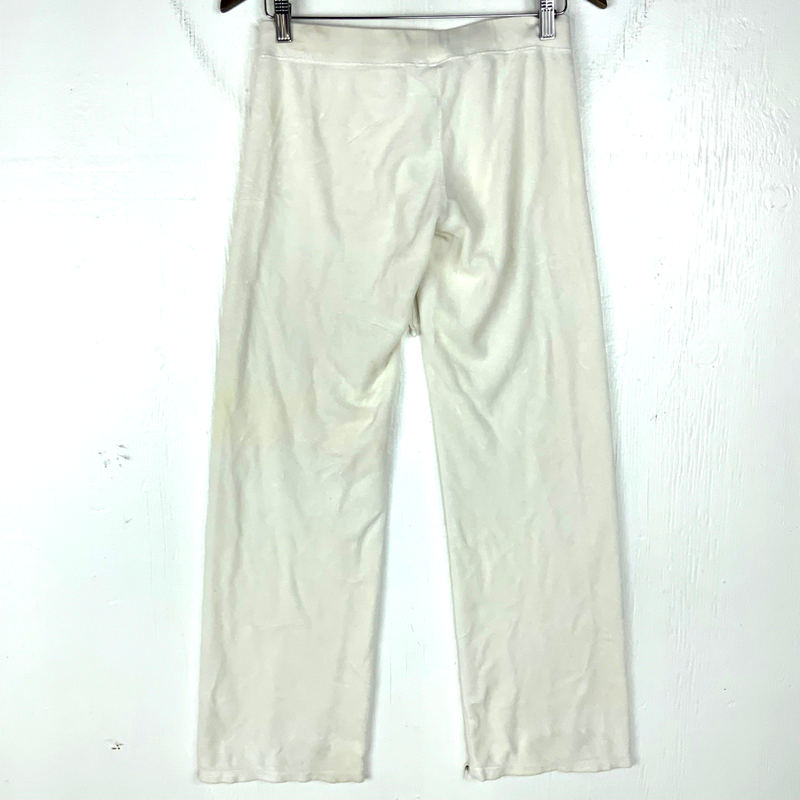 Vintage Juicy Couture Terry Cloth Women's Sweat Pants Petite White Y2k