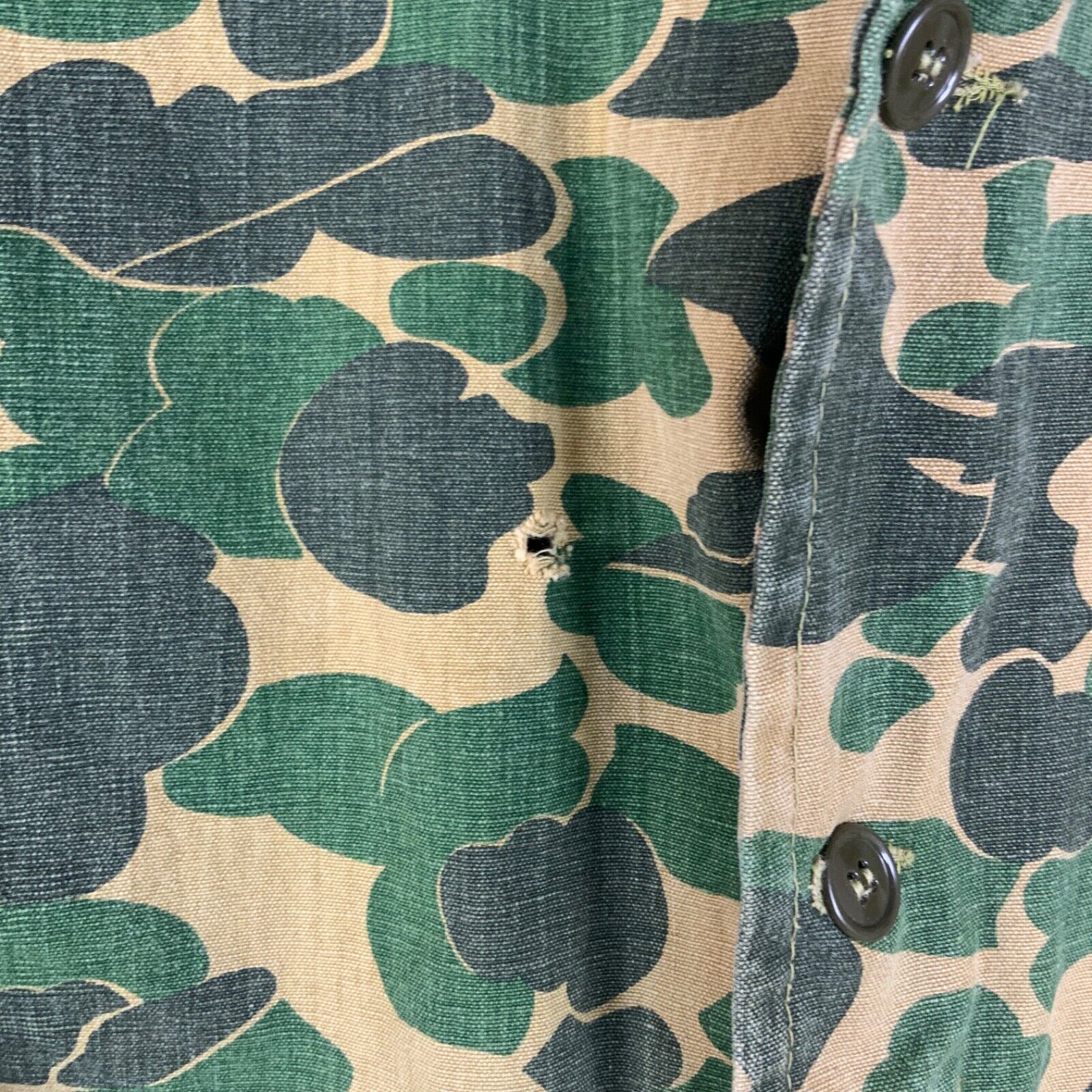 Vintage Bullseye Bill 1960's - 70's Hunting Jacket Large Green Full Zip Camo
