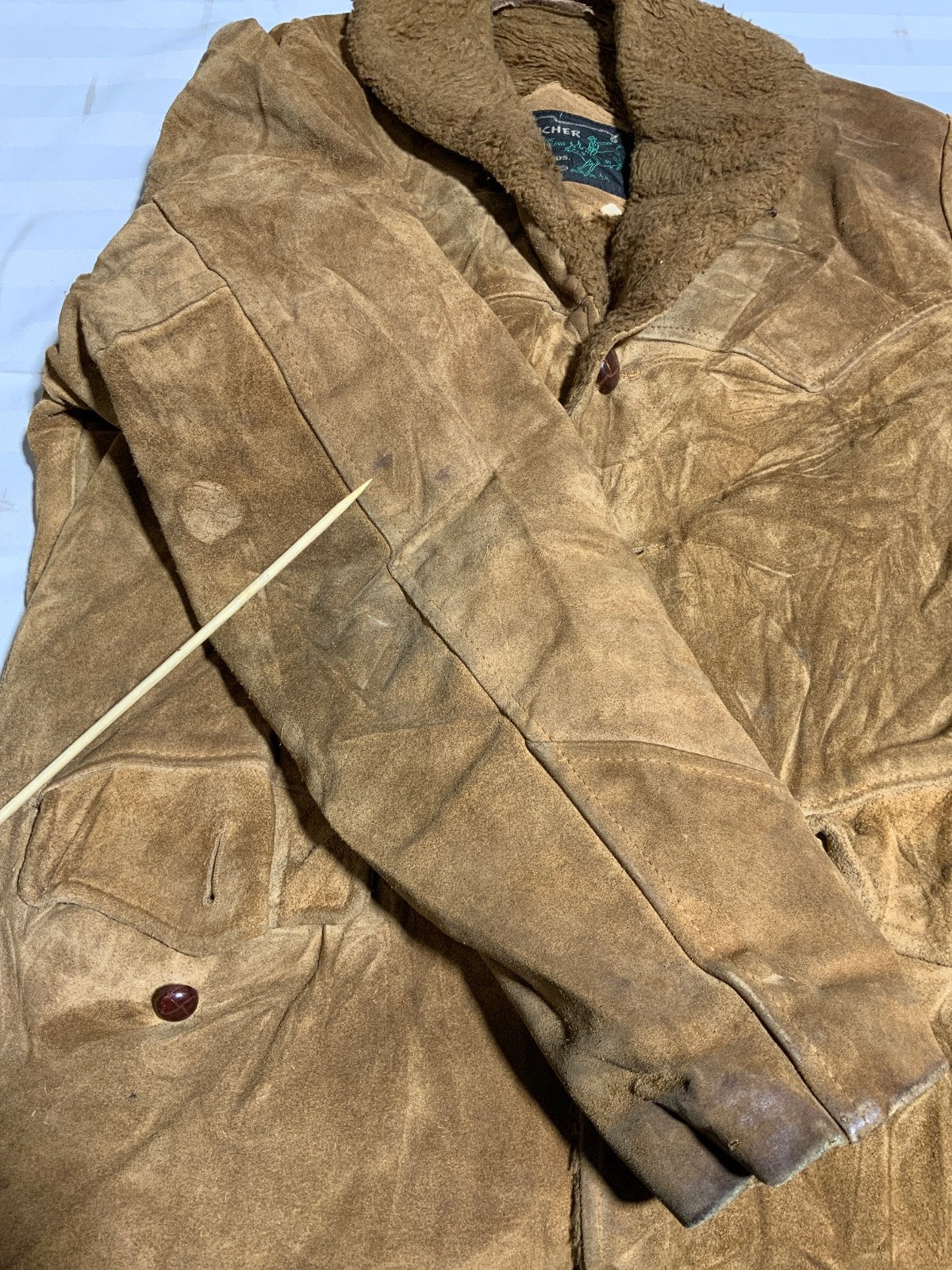 Vintage Schott Rancher Western Suede Leather Jacket Small Made In Usa 1980s