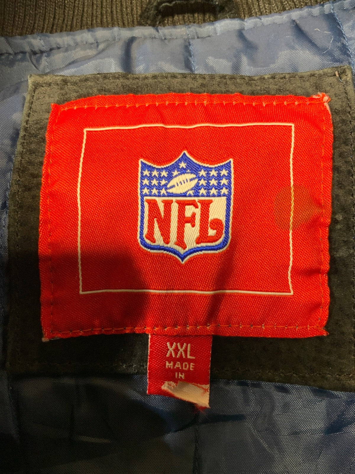St Louis Rams Suede Leather Varsity Bomber Jacket 2XL Full Zip Nfl Football
