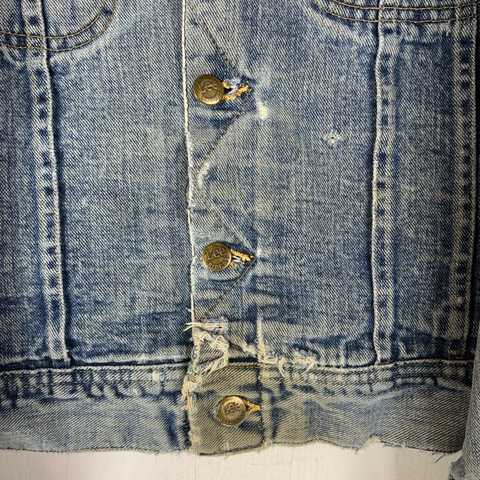 Vintage 1970s Lee Storm Rider Denim Jean Jacket Small Blue Blanket Lined