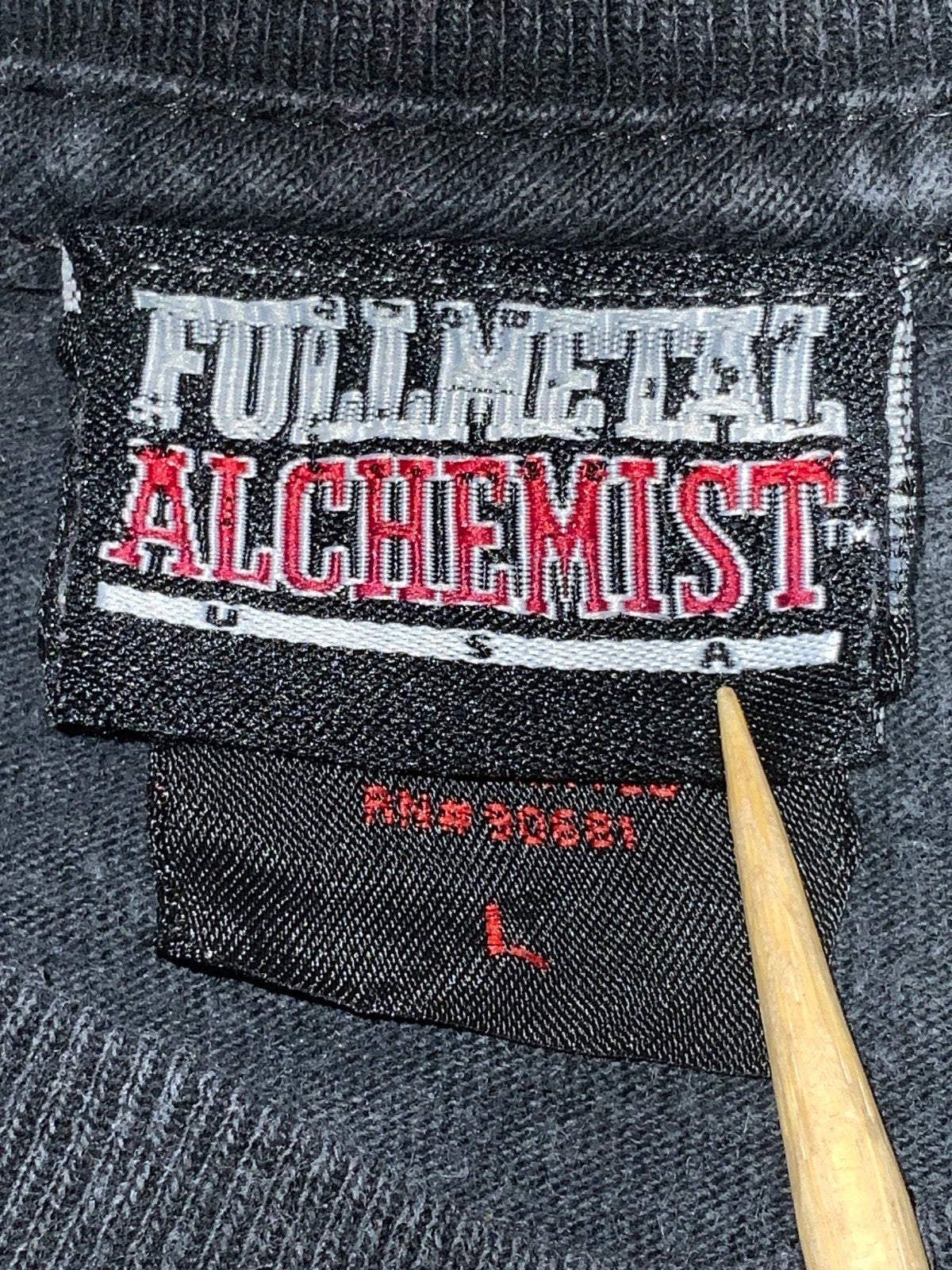 Vintage Fullmetal Alchemist T-Shirt Large Black Double Sided Anime Manga