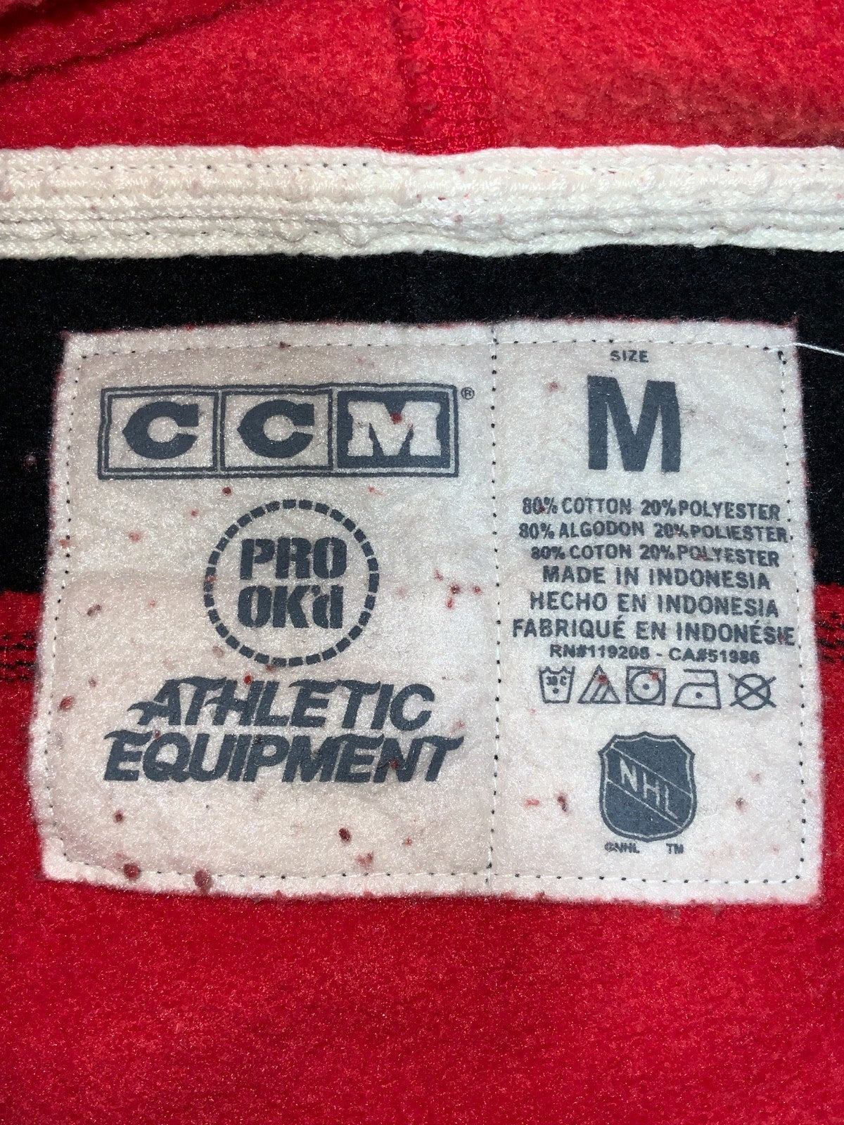 Vintage Chicago Blackhawks Ccm Sweatshirt Hoodie Medium Red Nhl Hockey