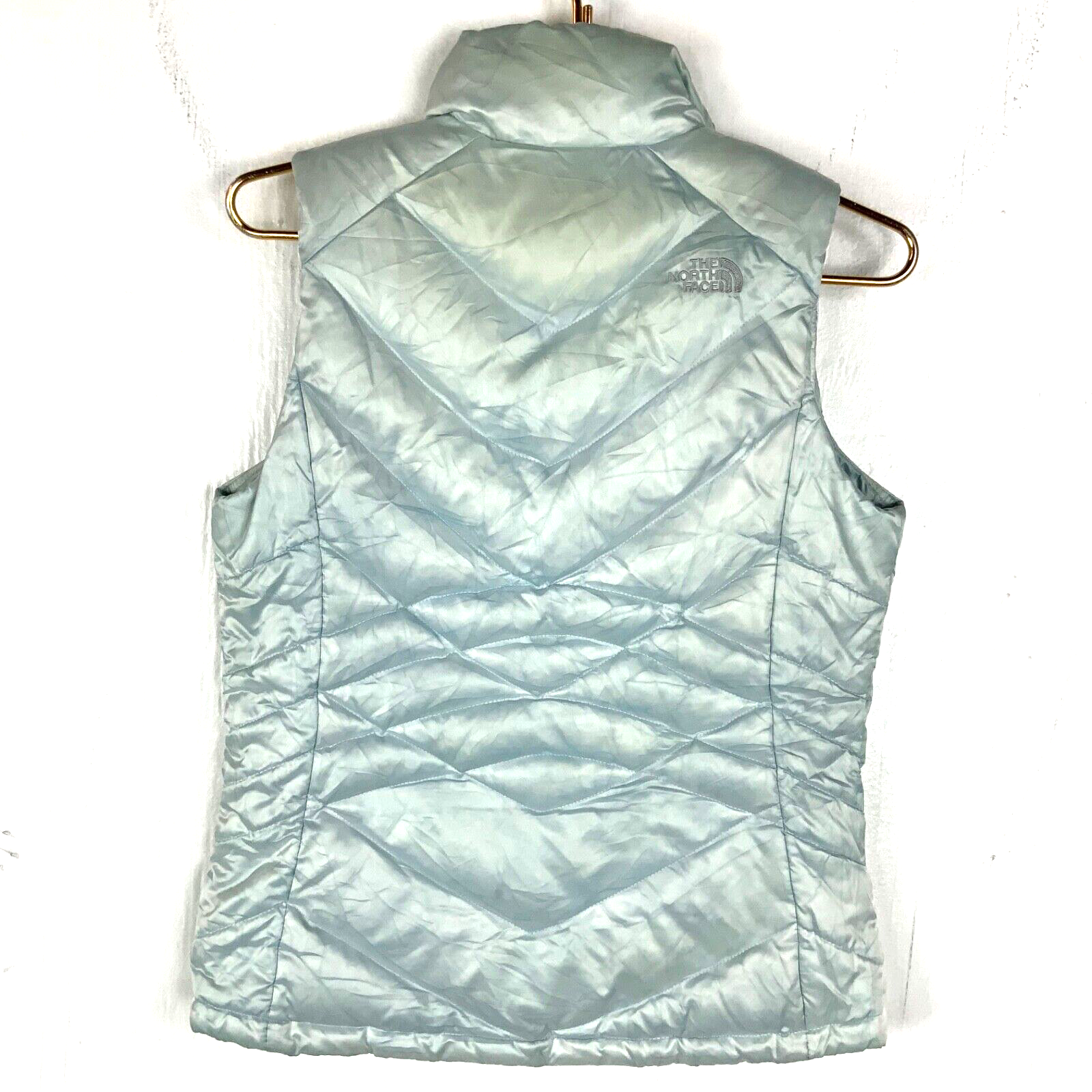 The North Face Women's 550 Down Vest Size Small Blue Full Zip Light Puffer