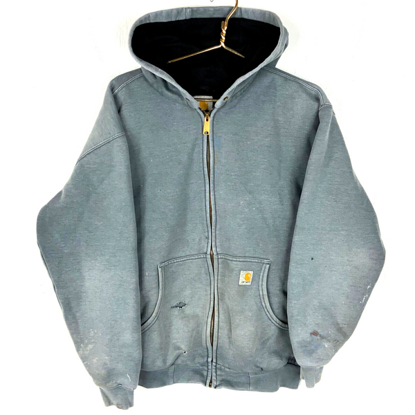 Carhartt Active Lined Sweatshirt Hoodie Jacket XL Blue Full Zip Workwear