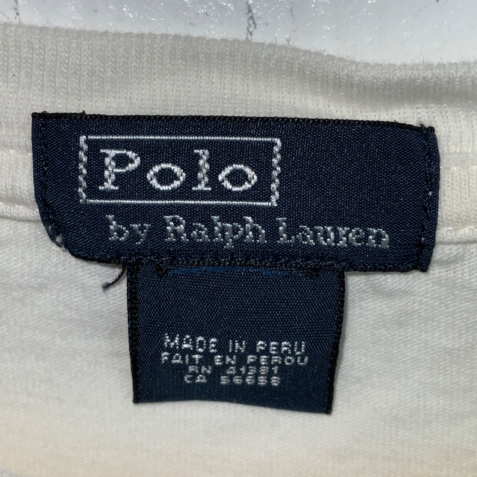 Vintage Polo By Ralph Lauren T-Shirt Medium White Single Stitch Big Pony