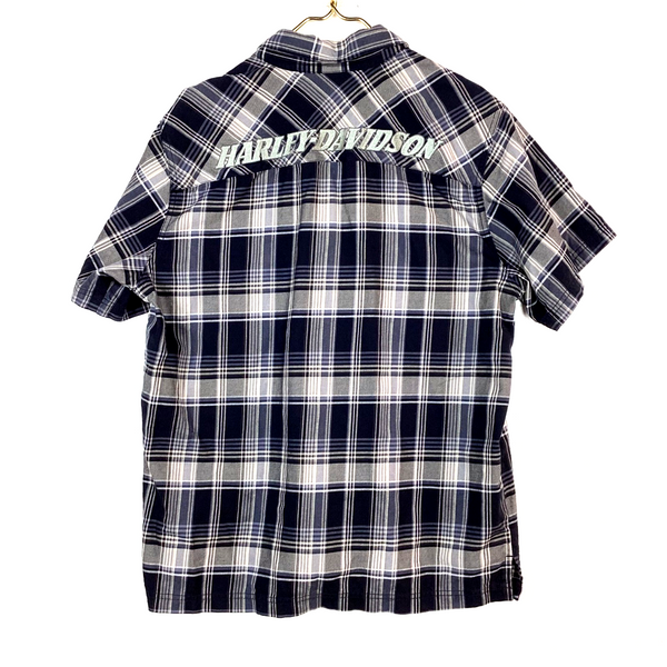 Vintage Harley Davidson Shirt Size Large Multicolor Plaid short Sleeve