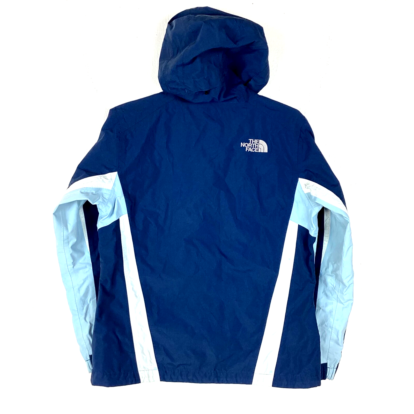 The North Face Women's Windbreaker Jacket Size Medium Blue Hooded Hyvent
