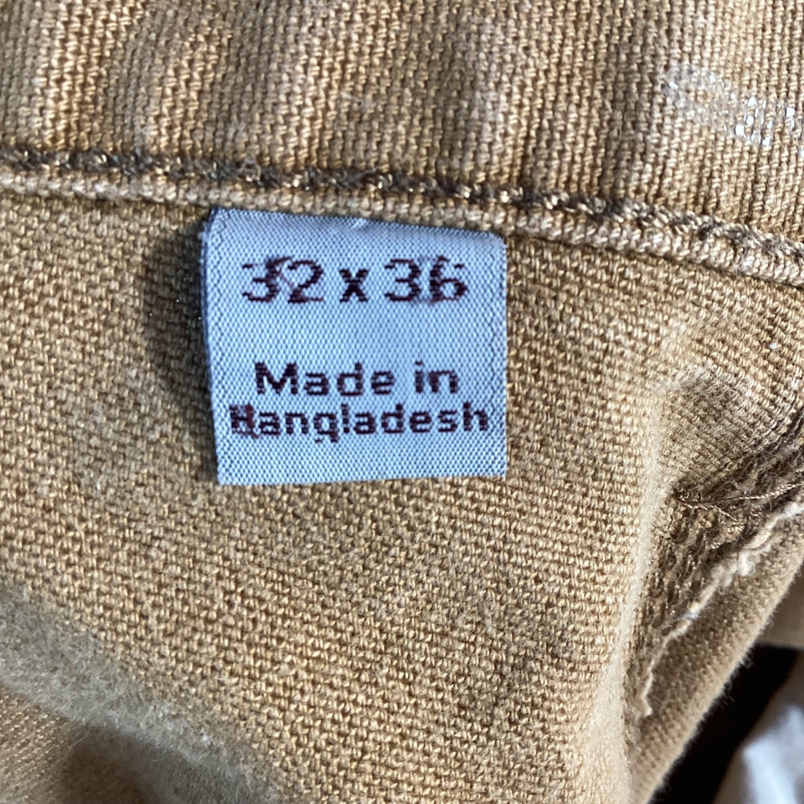 Carhartt Double Knee Dungaree Canvas Workwear Pants Size 32x36 Brown