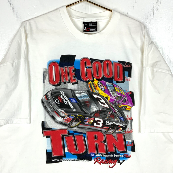 Vintage Nascar Racing Chase T-shirt 2XL White One Good Turn 2000 Dale Earnhardt