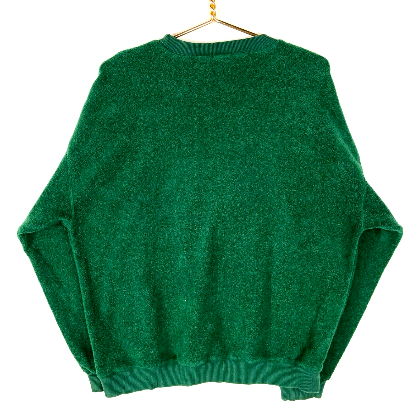 Vintage Disney Mickey & Friends Fleece Sweater Jacket Large Green Crewneck