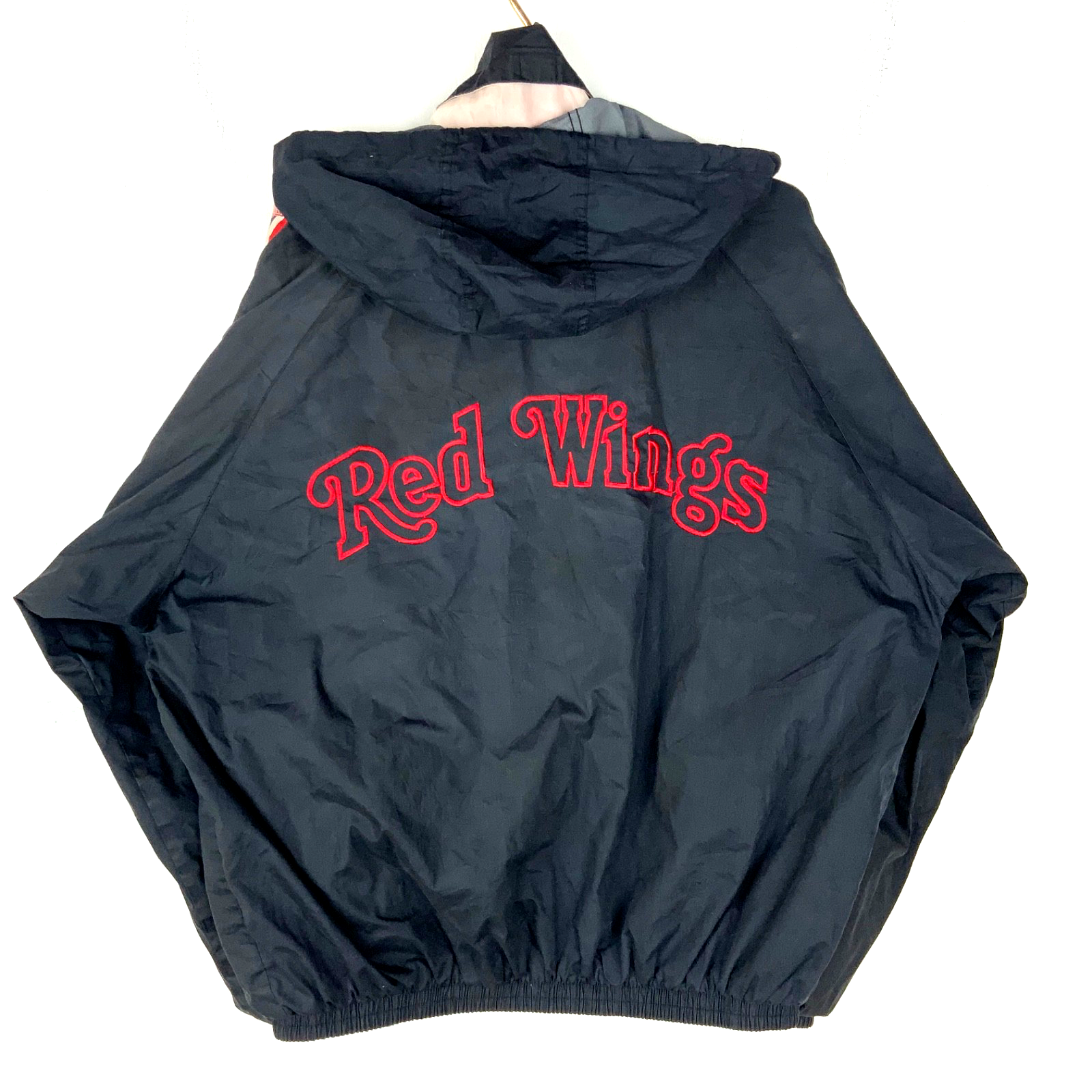 Vintage Detroit Red Wings Pro Player Jacket XL Windbreaker Black Nhl Full Zip