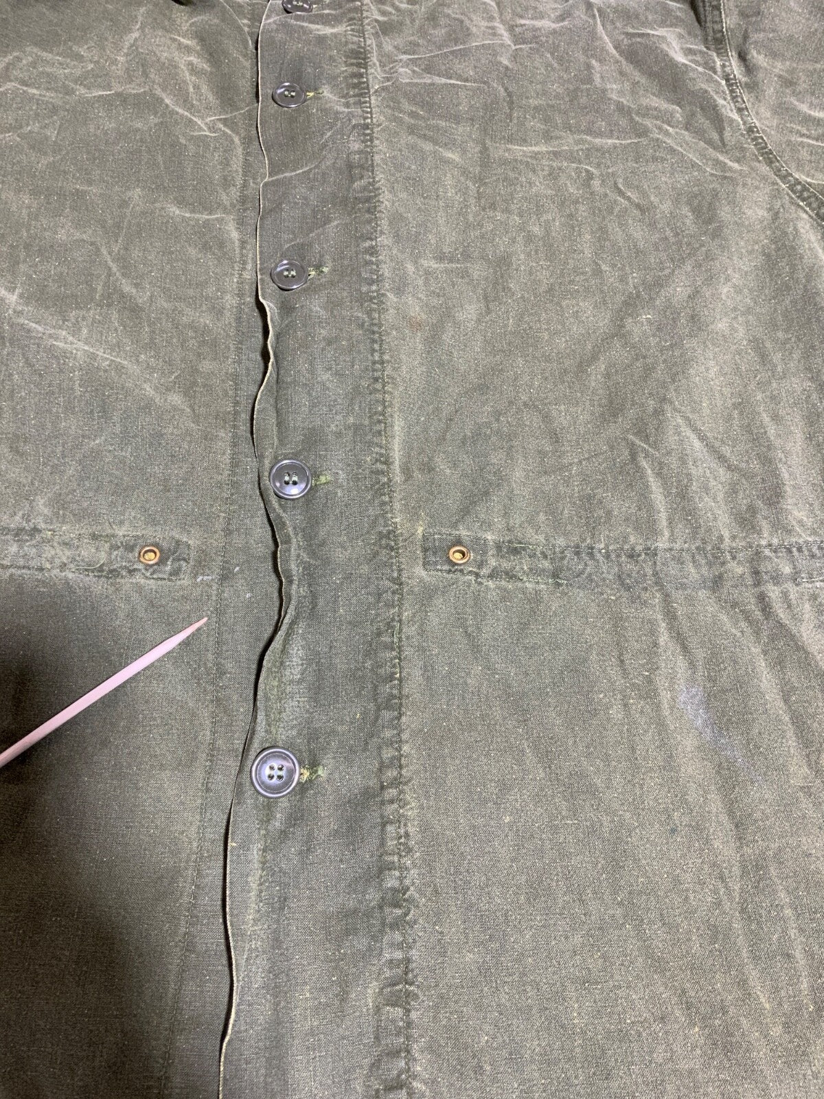 Vintage Us Military Gas Protective Jacket Size 3XL Green Vietnam Era 60s