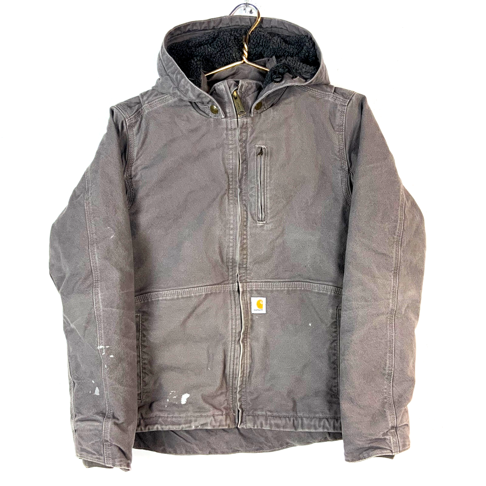 Carhartt Full Swing Jacket Women's Small Gray Full Zip Sherpa Lined Workwear