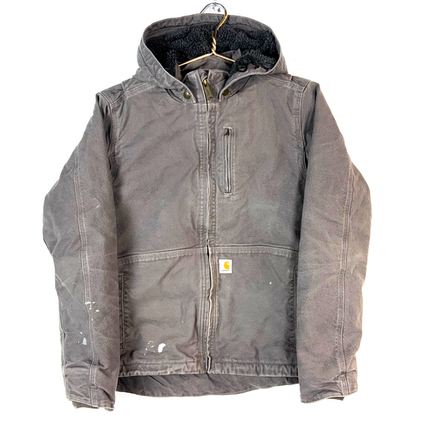 Carhartt Full Swing Jacket Women's Small Gray Full Zip Sherpa Lined Workwear