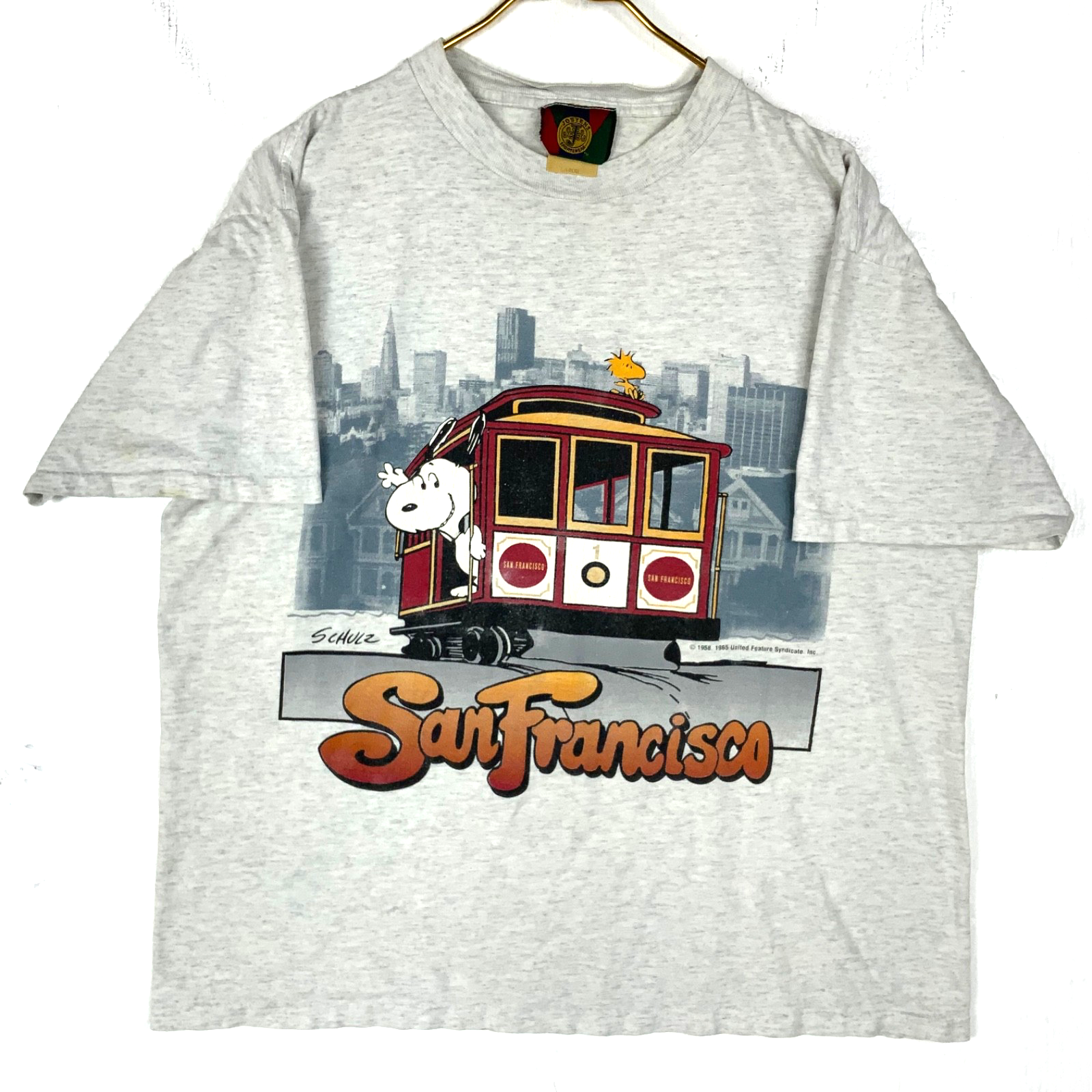 Vintage Snoopy Peanuts T-Shirt Large Single Stitch Cartoon San Francisco Usa 90s
