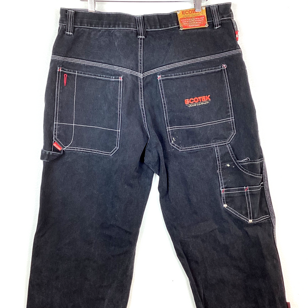 Vintage Y2K Carpenter Denim Jean Size 38x32 Black Baggy Y2K