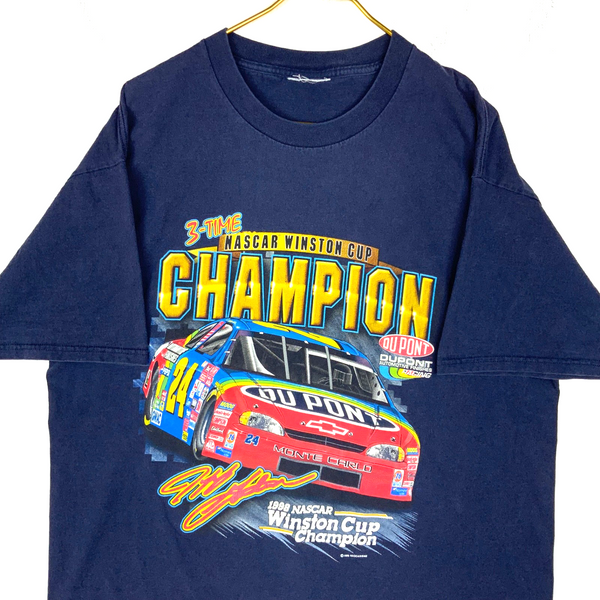 Vintage Nascar T-Shirt XL Blue Chasing History 3-Time Champ 1998 Jeff Gordon 90s
