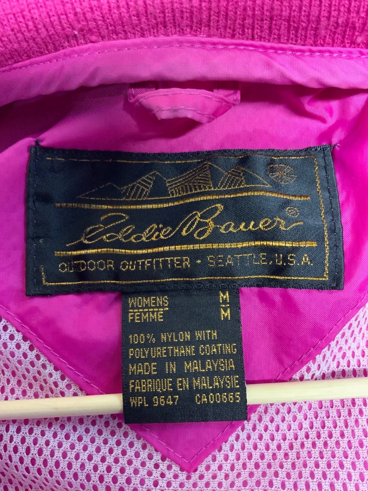 Vintage Eddie Bauer Women's Windbreaker Jacket Medium Pink Full Zip