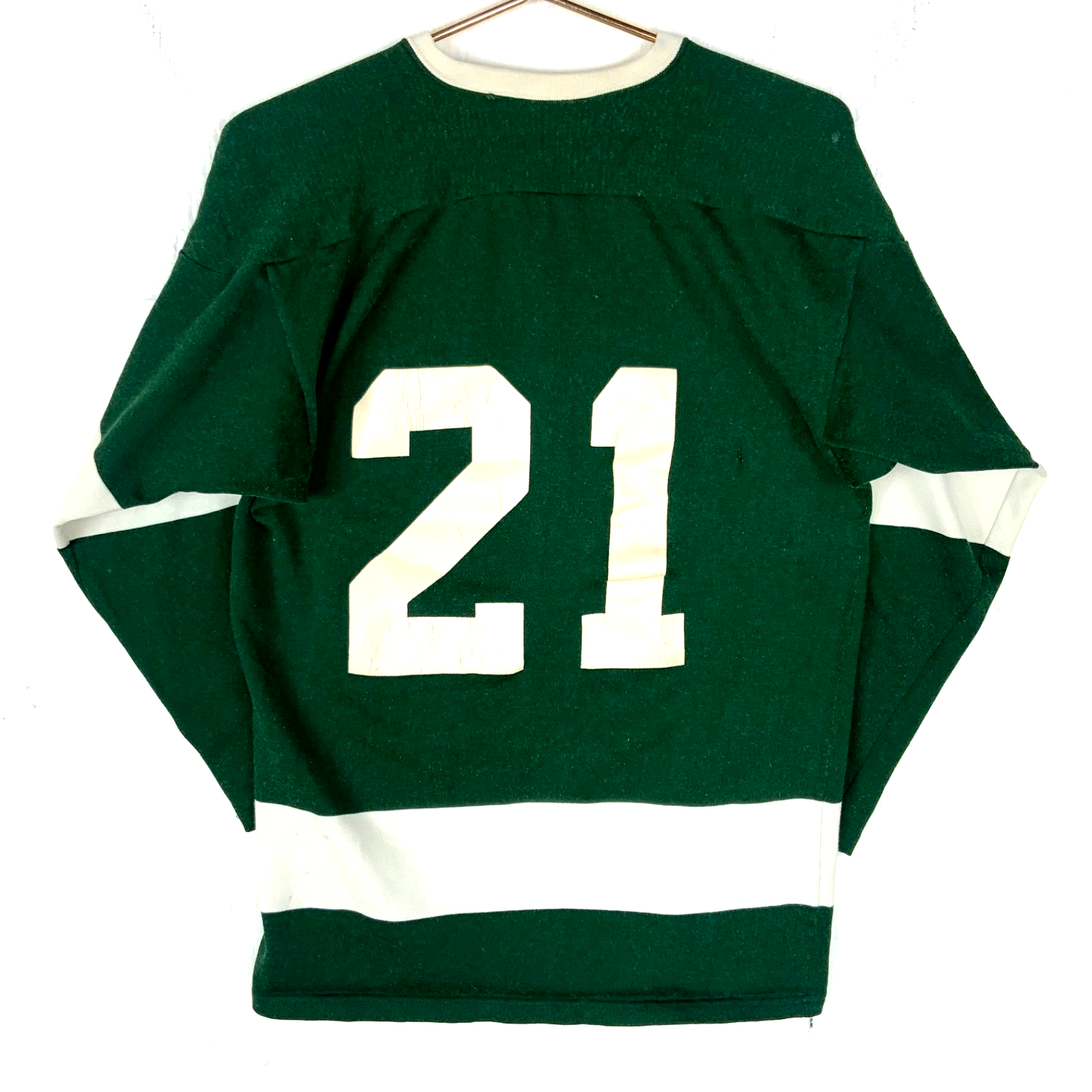 Vintage 1970s Hockey Jersey Medium Green
