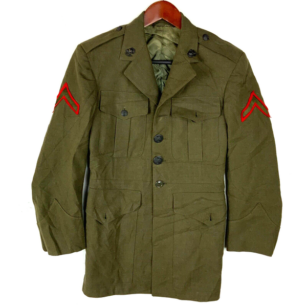 Vintage U.S. Army Peacoat Jacket Size XS Brown Button Up 60s 70s