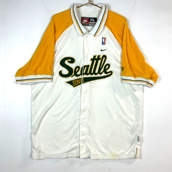 Nike Vintage Seattle Sonics NBA Terry Cloth Rewind Warmup Snap Button XL